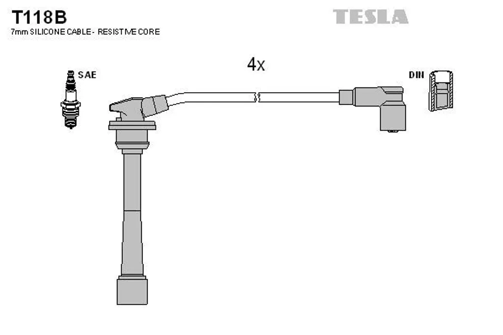 Câbles d'allumage TESLA T118B haute température pour i30 FD et CEE'D