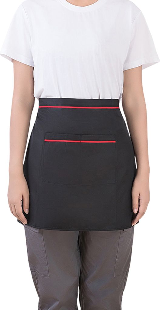 Halbschürze für Kellner, wasserdicht, ölbeständig, große Taschen, verstellbarer Riemen, für Männer und Frauen, Küchenchef, Café, Restauran...