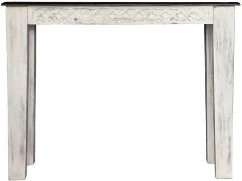 Console d'entrée style château en bois blanc antique 110cm CASTLE-ANTIK #241