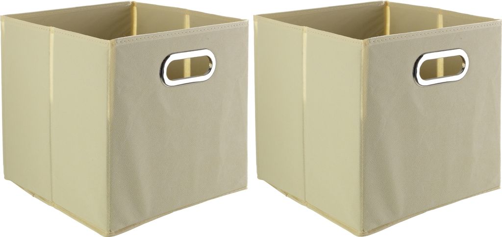 Aufbewahrungsboxen - 27 x 27 cm - Beige - Vlies - 2er Set