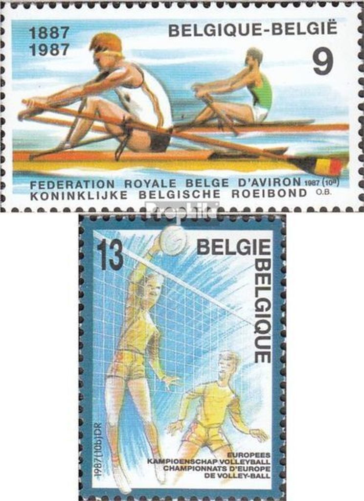 Briefmarken Belgien 1987 Mi 2311-2312 (kompl.Ausg.) postfrisch Belgischer Ruderbund