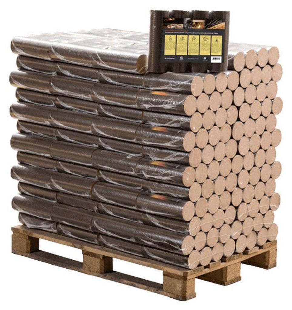 Runde Buche Briketts Palette 96 Packungen x 10 kg (960 kg) Produktbild 