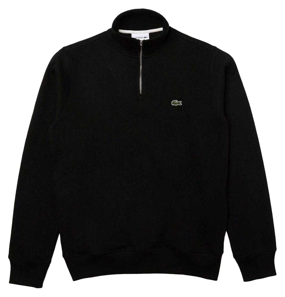 Lacoste - Sweatshirt für Herren, mit kurzem Reißverschluss, Baumwollmischung GT18656 (XL) (Schwarz)