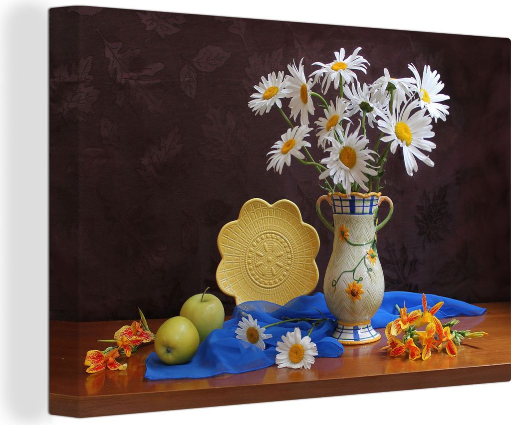 OneMillionCanvasses - Leinwandbilder - 150x100 cm, Stillleben - Gänseblümchen - Blumen, Wandbilder Kunstdruck Wanddekoration