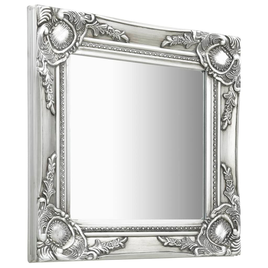 vidaXL Specchio da parete in stile barocco 40x40 cm argento Immagine del prodotto 