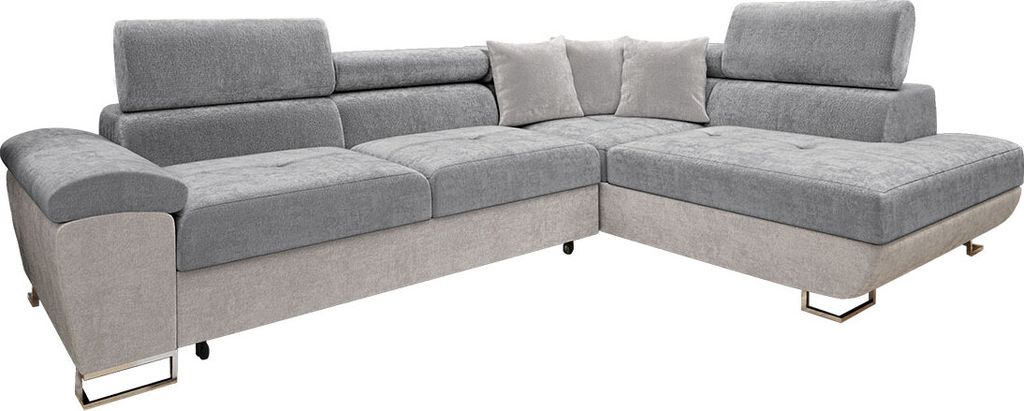 MIRJAN24 Ecksofa Cotere, Eckcouch mit Schlaffunktion und Bettkasten, Sofa vom Hersteller (Rinaldi 15 + Rinaldi 13, Seite: Rechts)