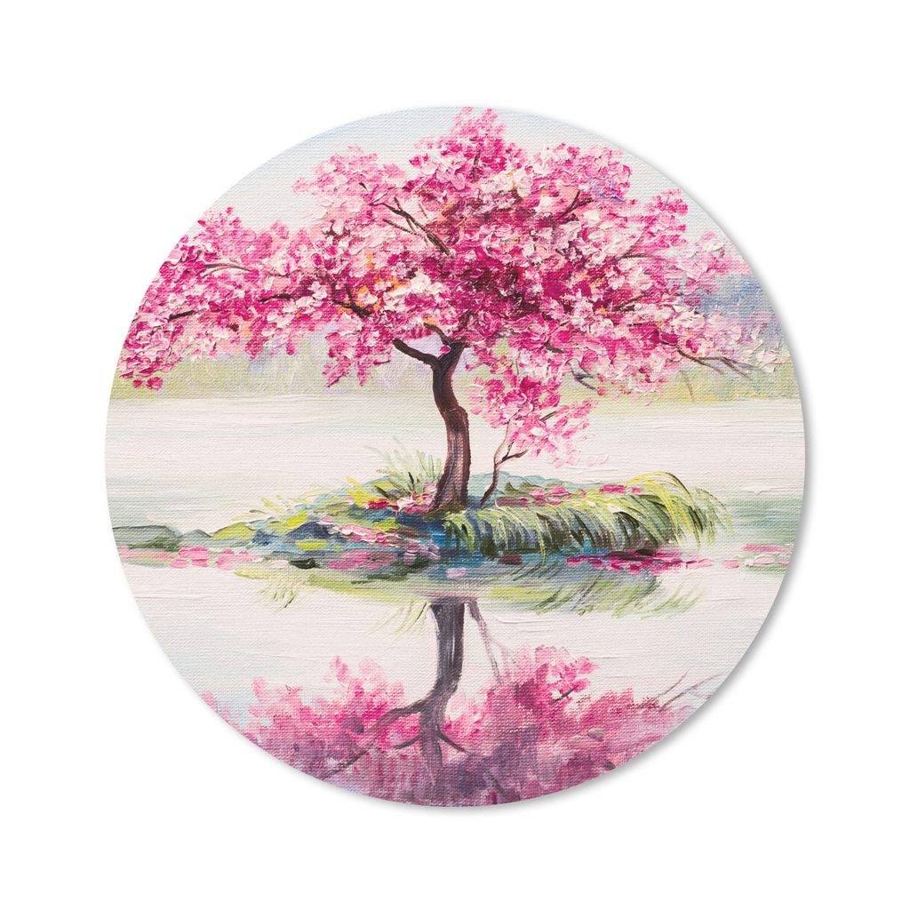 MuchoWow Mauspad Mousepad Gemälde - Blüte - Wasser - Ölgemälde 30x30 cm - Mousepads - Maus Mat - Pad - Mausunterlage - Tischunterlage - Schre...