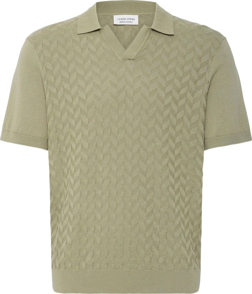 CASUAL FRIDAY Modernes Poloshirt Polokragen Einfarbig V-Ausschnitt Größe: L