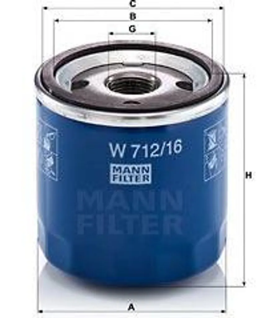 Offerta Filtro Olio MANN W 712/16 per Fiat Panda Punto Alfa Lancia