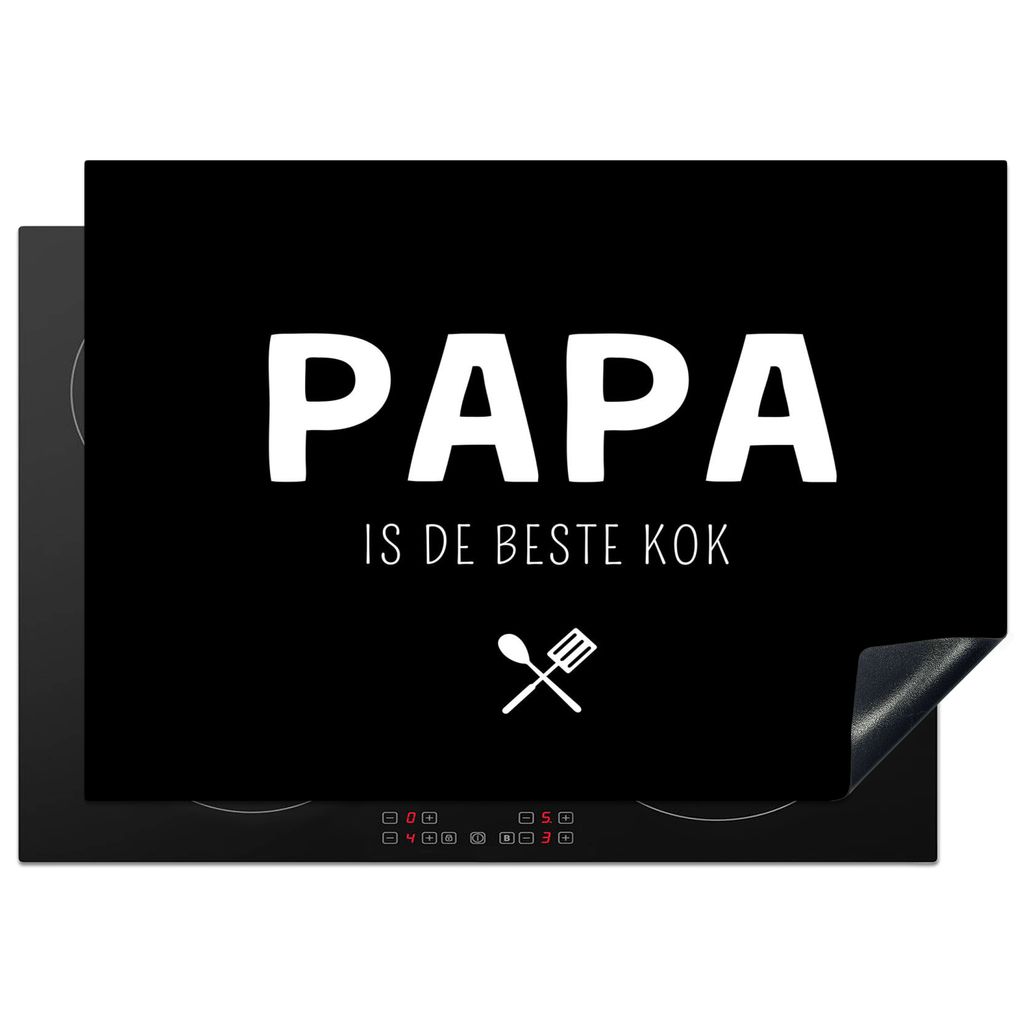 KitchenYeah Herdabdeckplatte Sprichwörter - Daddy ist der beste Koch - Schwarz - Vater , 75x52cm, Küche Deko, Glaskeramikkochfeld Herdabdeckung...