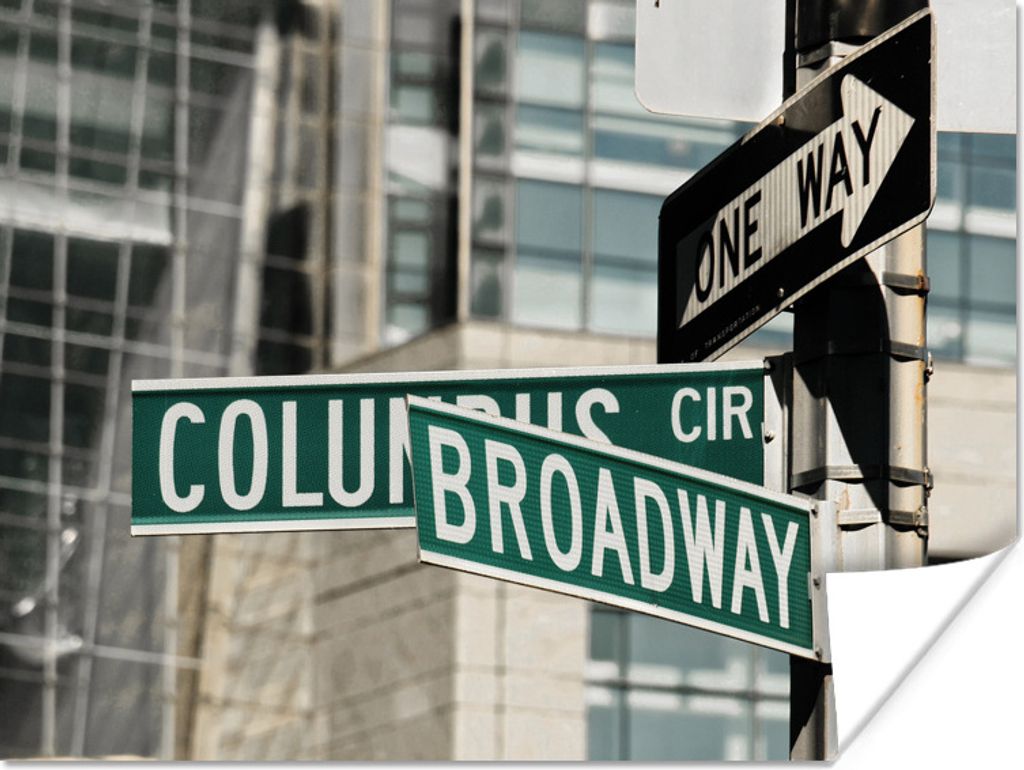 MuchoWow Poster New York - Broadway - Verkehr 160x120 cm - Foto Plakat