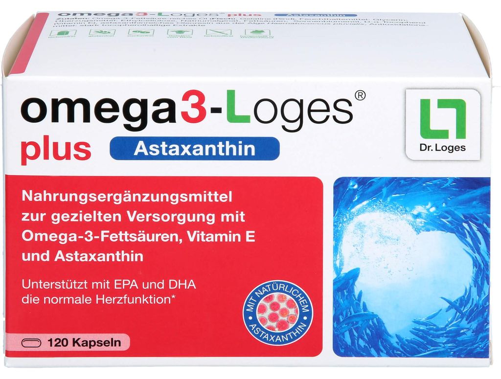 omega3-Loges plus Astaxanthin Kapseln, 120 St. Kapseln Produktbild 