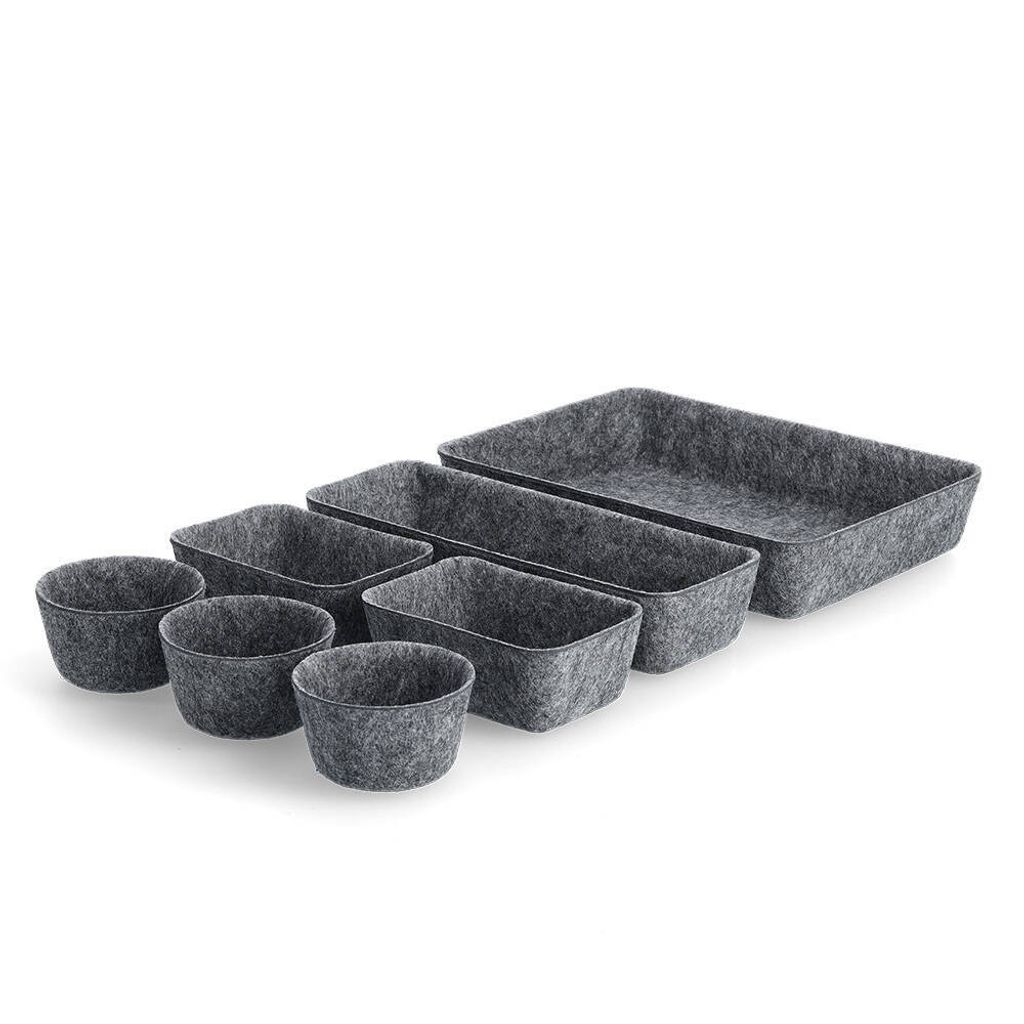 ZELLER 14388 Organizer-Set 8-tlg. aus Filz, grau