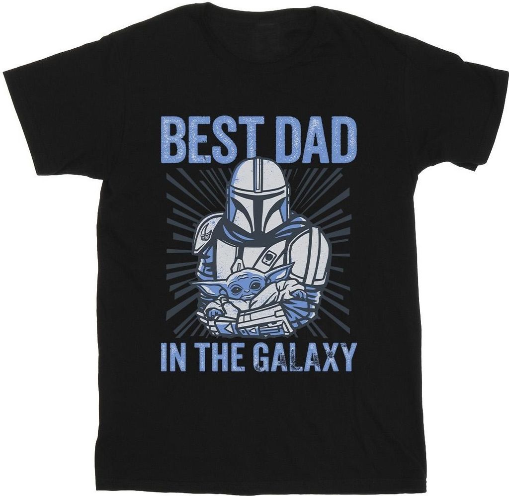Star Wars - "Mandalorian Best Dad Galaxy" T-Shirt für Herren BI52005 (XL) (Schwarz)