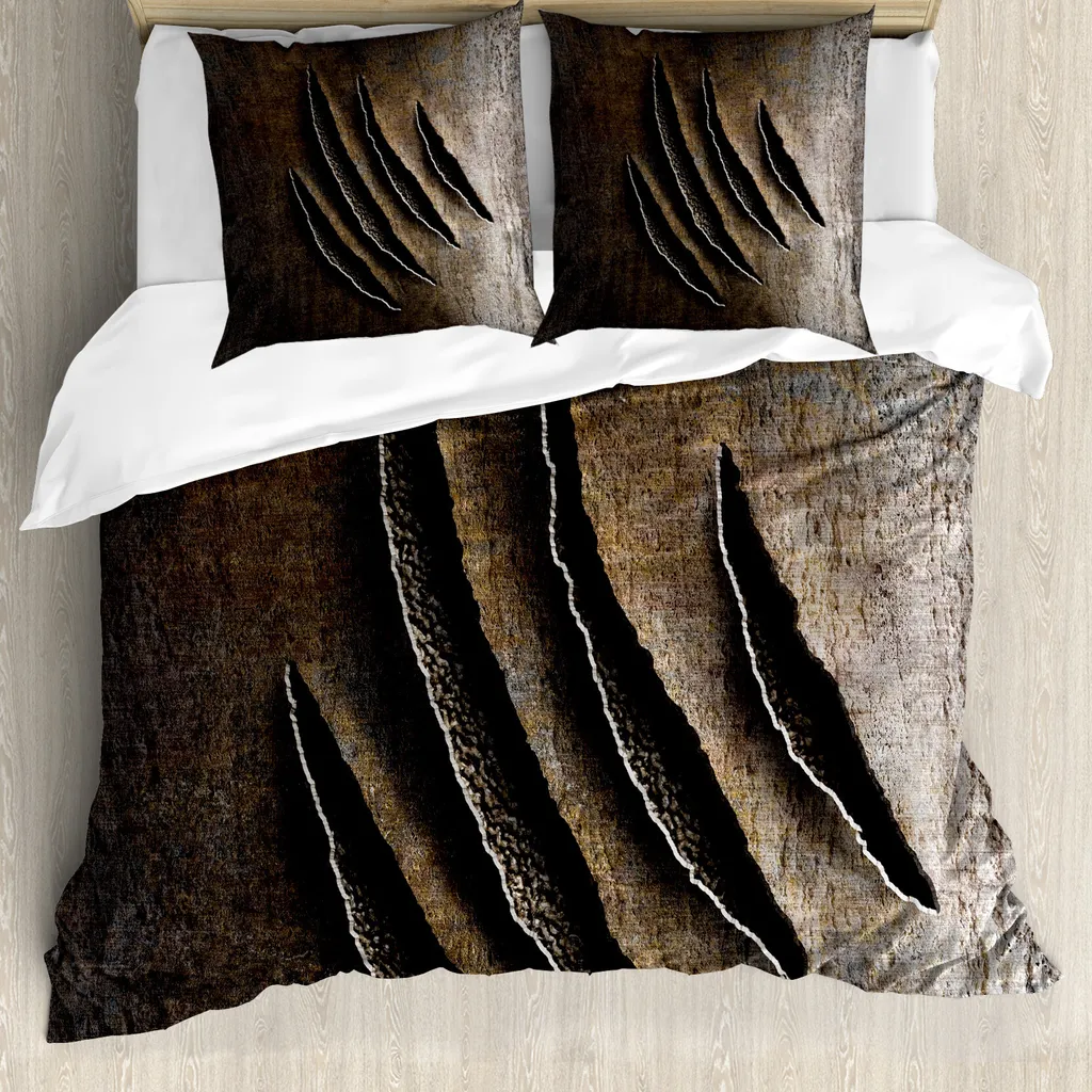 Set Letto ABAKUHAUS Wild Beast Claws 155x220 - Stile Horror Marrone