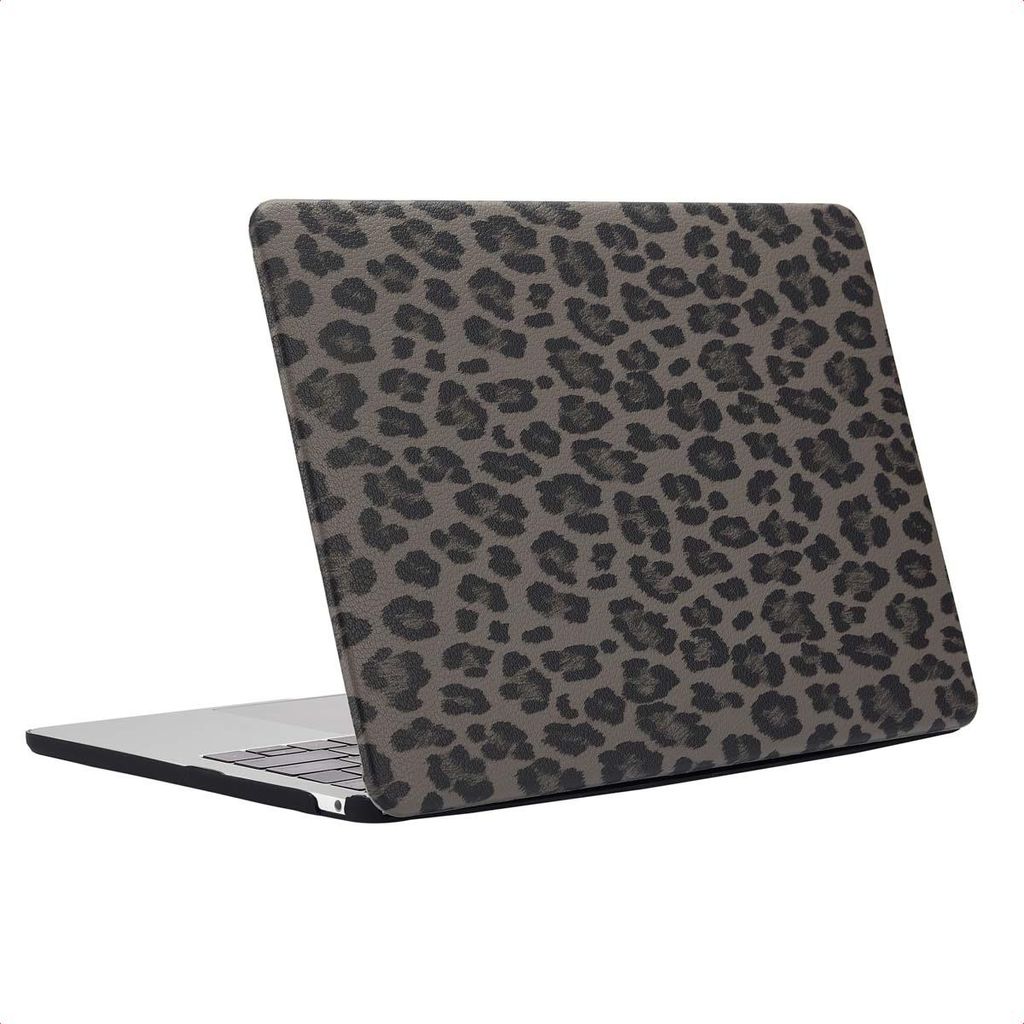 Selencia Sabi Laptop Cover Leopardenmuster für das MacBook Air 13 Zoll (2022 / 2024 M3 chip / 2025 M4 chip) - Midnight Black