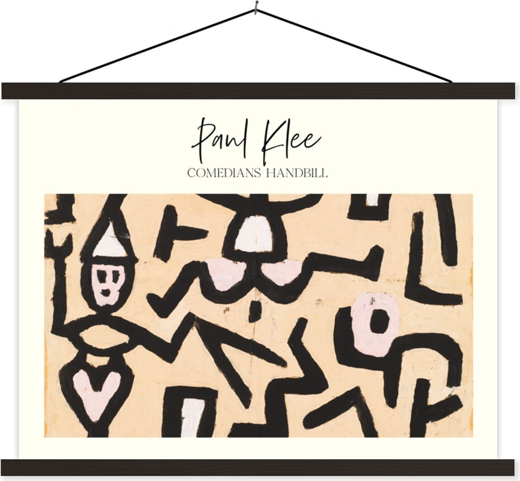 MuchoWow Textilposter Komödianten Handzettel - Paul Klee - Alte Meister 40x30 cm mit schwarzem Rahmen - Dekorationen