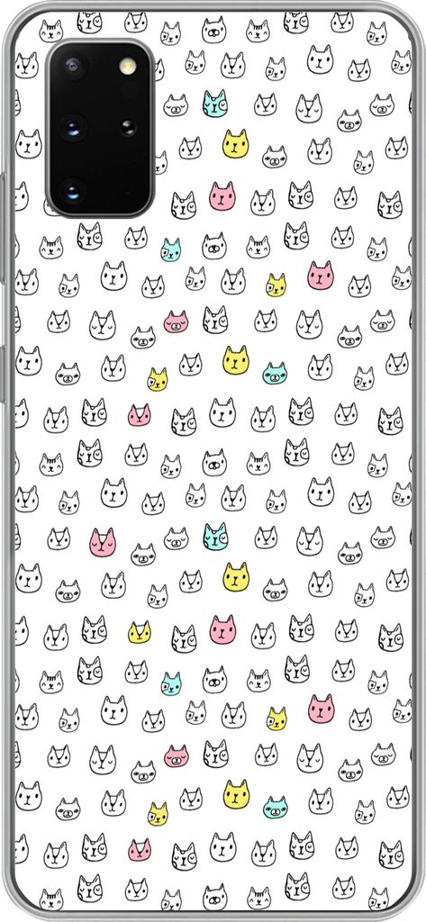 MuchoWow Handyhülle Schutzhülle Hülle für Telefoonhoesje Samsung Galaxy S20 Plus Mädchen - Katze - Haustiere - Muster - Mädchen - Kinder - ...