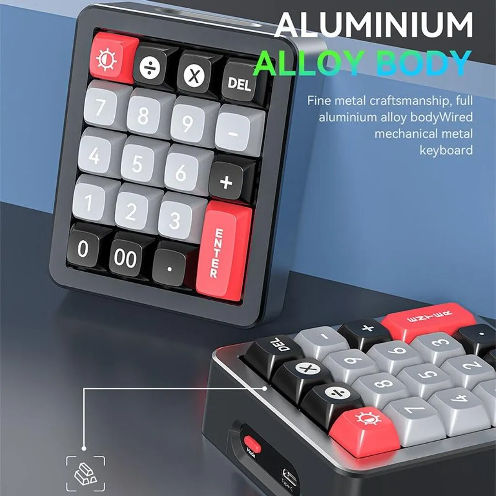 Mini clavier mécanique RGB pour gaming filaire noir - Format compact