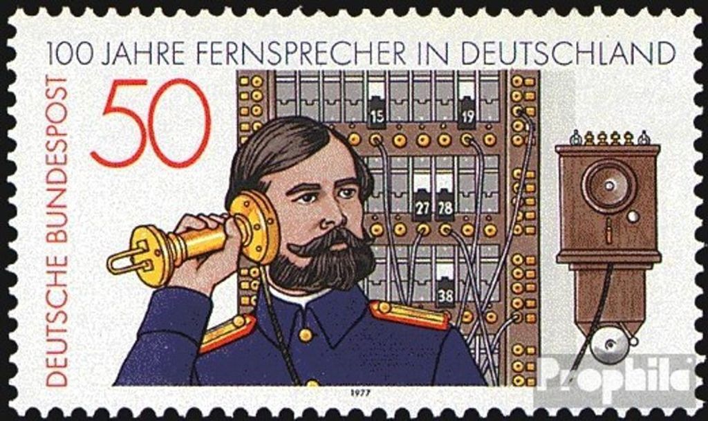 Briefmarken BRD (BR.Deutschland) 1977 Mi 947 (kompl.Ausgabe) postfrisch 100 Jahre Telefon in Deutschland