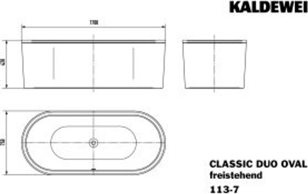 KALDEWEI Badewanne CLASSIC DUO OVAL freistehend alpinweiß