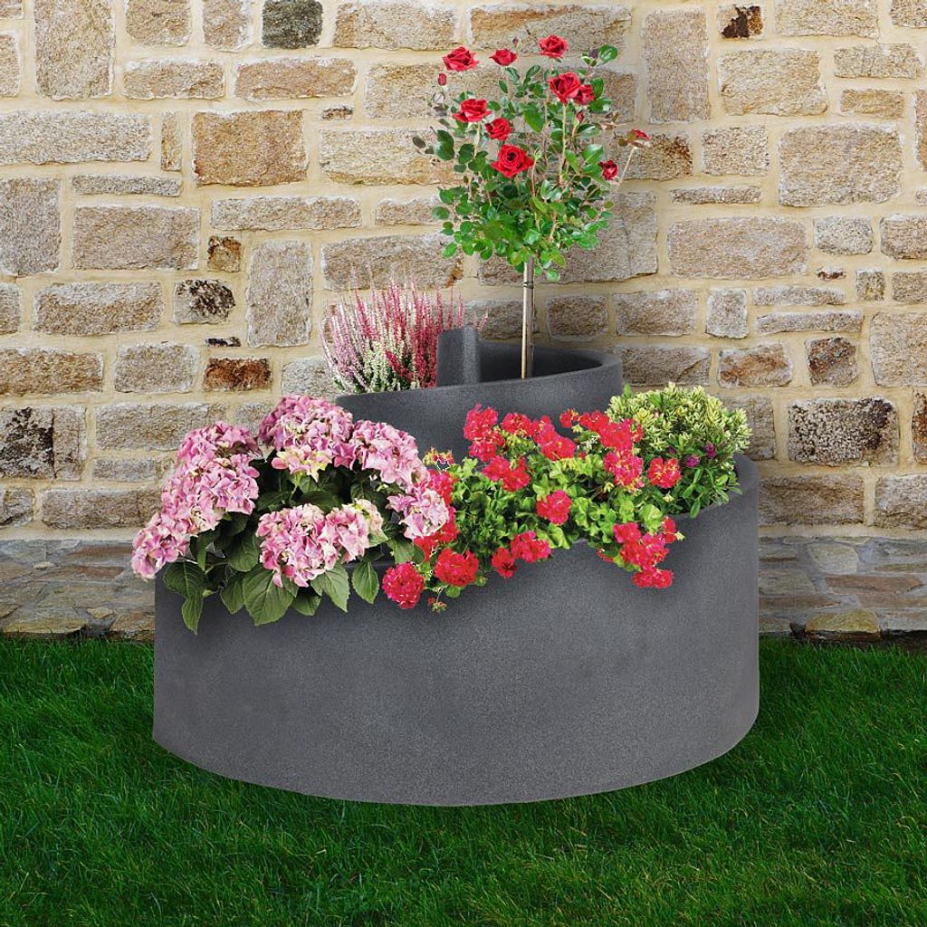 Pflanz Treppe Kubus XXL-Kräuterspirale 80x50x64cm Anthrazit Von