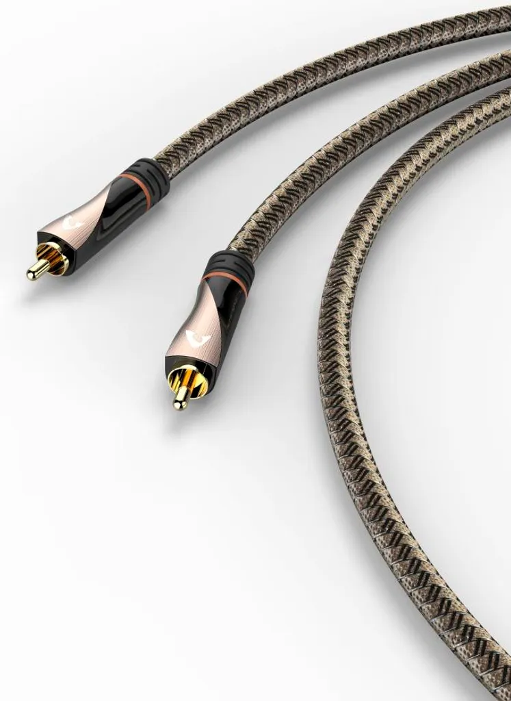 Câble RCA Numérique 1m Mâle Mâle en Textile avec Connecteurs Dorés