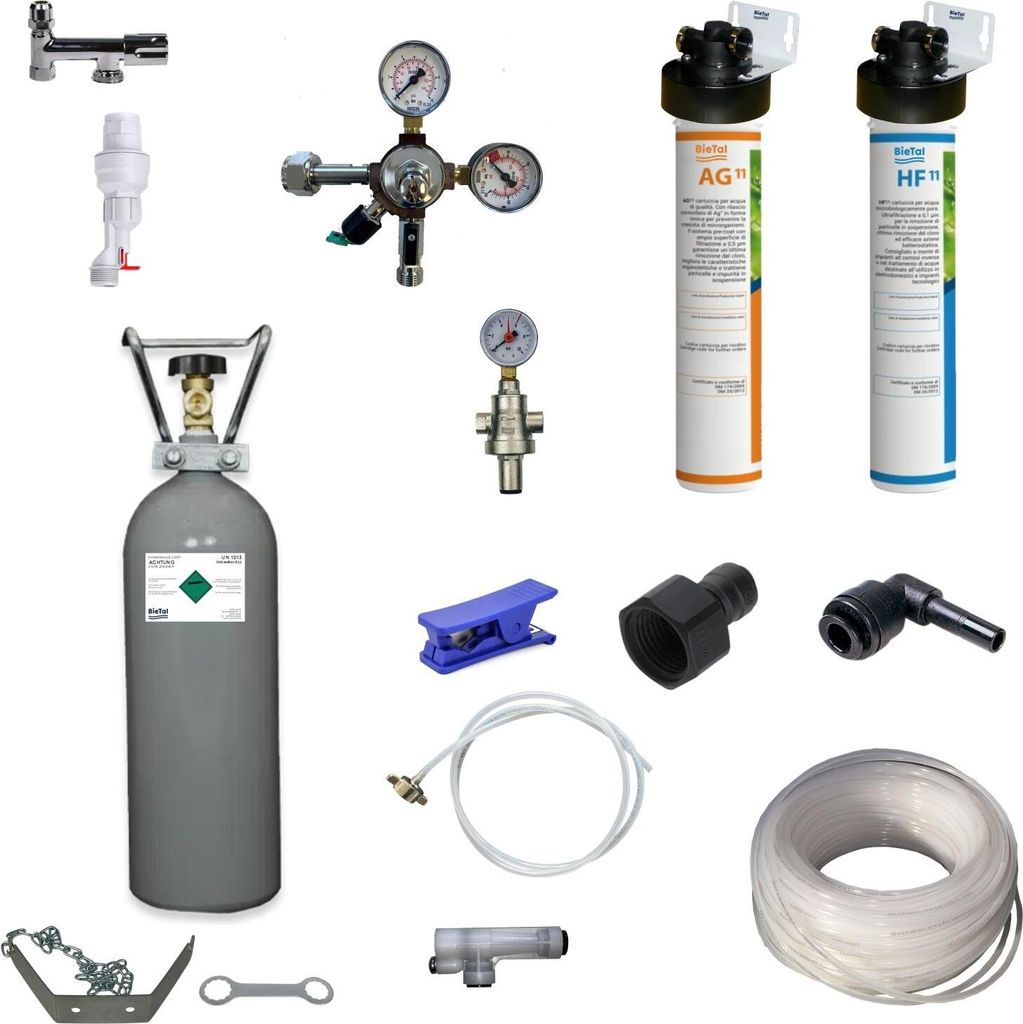 Anschlußpaket Untertisch Wasser Sprudel Tafelwassergerät Ultra Filter & 2 Kg CO2