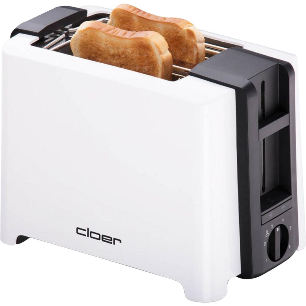 Cloer Toaster 3531, 2 krajíců, Černá, Bílá, Plast, Obrázek produktu 
