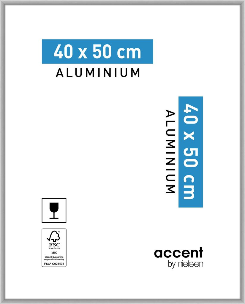 accent by nielsen Aluminium Bilderrahmen Accent, 40x50 cm, Silber Matt