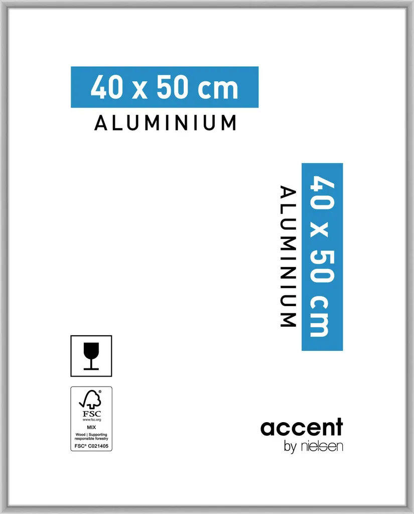 Cornice Nielsen Accent 40x50 Argento Opaco per Uffici e Diplomi