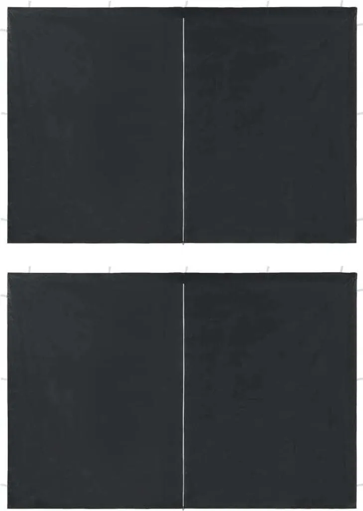 Parois de Tente de Réception 2 pcs en PE avec Fermeture Éclair Coloris Gris