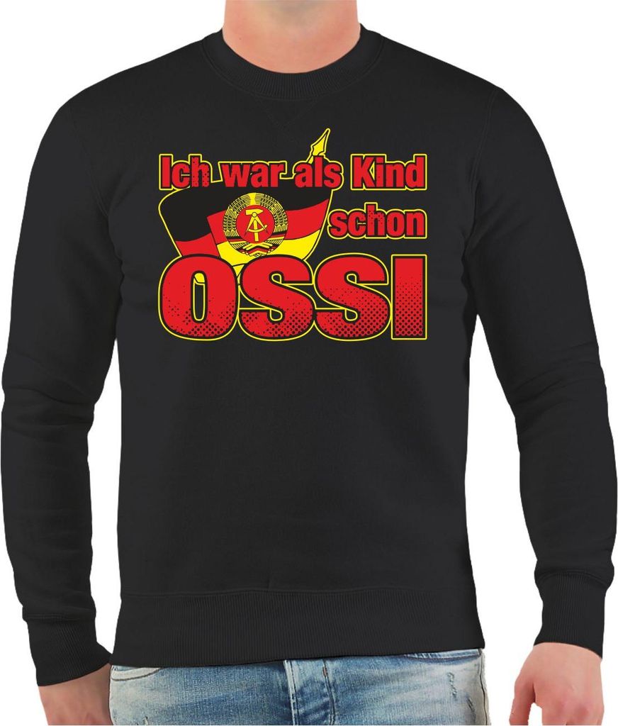 Herren Sweatshirt Ich war als Kind schon Ossi