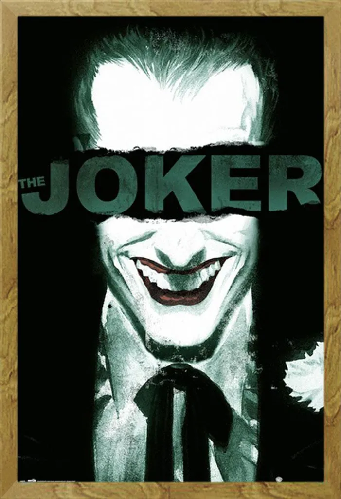 Poster Joker Smile + Cornice Shinsuke Oak MDF e Vetro Acrilico