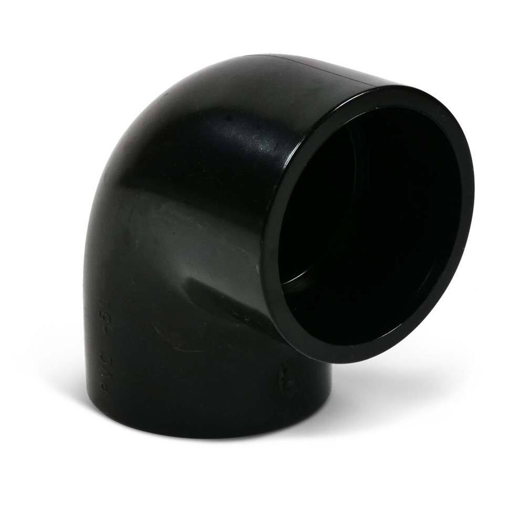 PVC Winkel 90° d 50 mm schwarz UV-stabilisiert für Pool Solarheizung