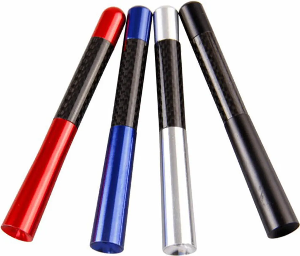 Antenna Auto Corta 12cm Argento Carbonio Ford Focus Fiesta Mazda
