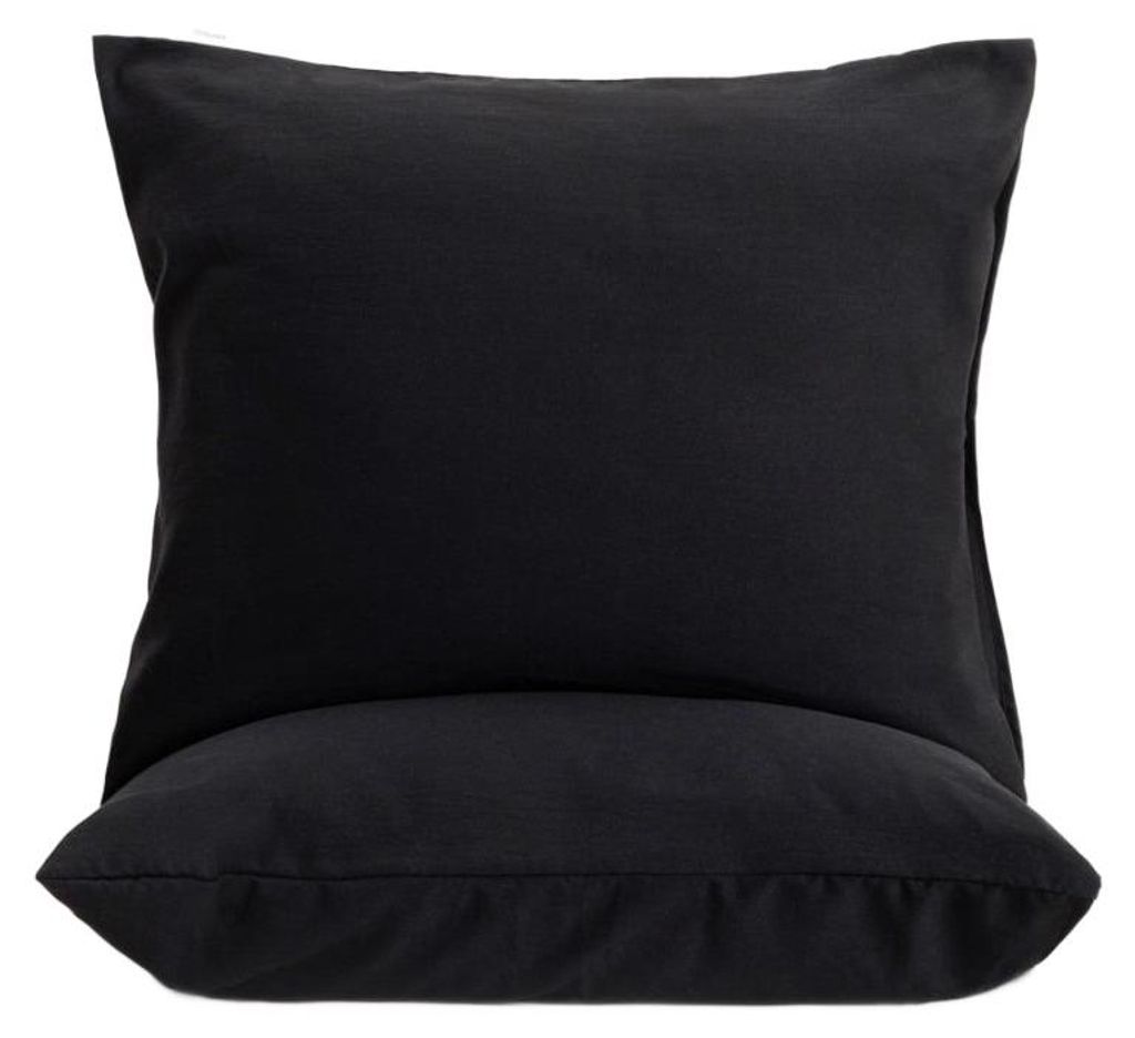 HOMLA MAISY Mikrofaser-Kissenbezügen schwarz 50x60 cm, 2er-Set