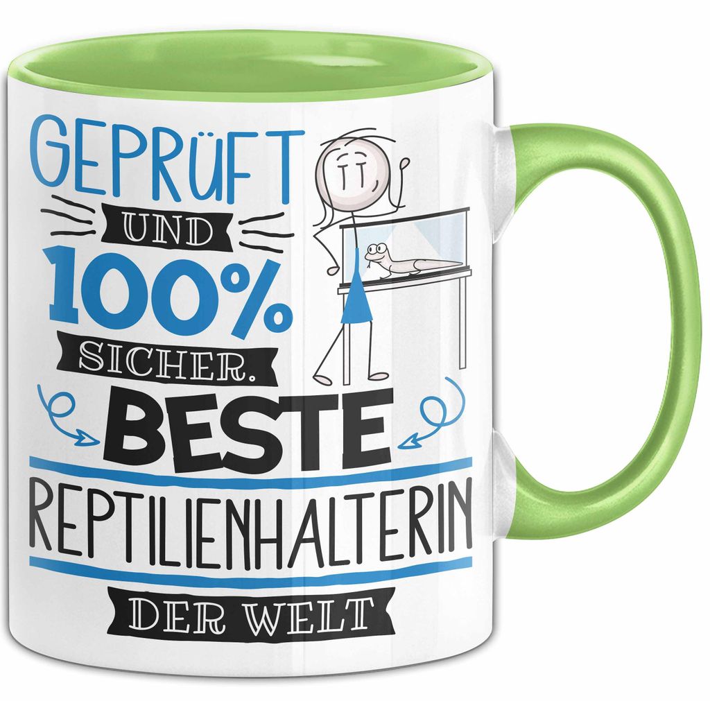 Beste Reptilienhalterin Der Welt Tasse Geschenk für Eine Reptilienhalterin Und Sicher Geschenkidee Geburtstag Weihnachten (Grün)