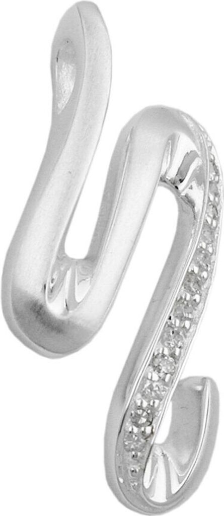 Designer Anhänger mit Zirkonia & 925 Silber Sterlingsilber mattiert Damen