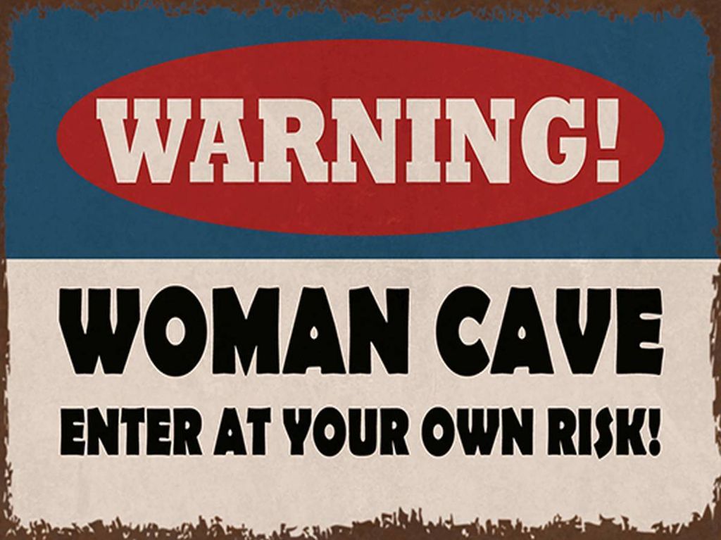 vianmo Holzschild 30x40 cm warning women cave your own risk