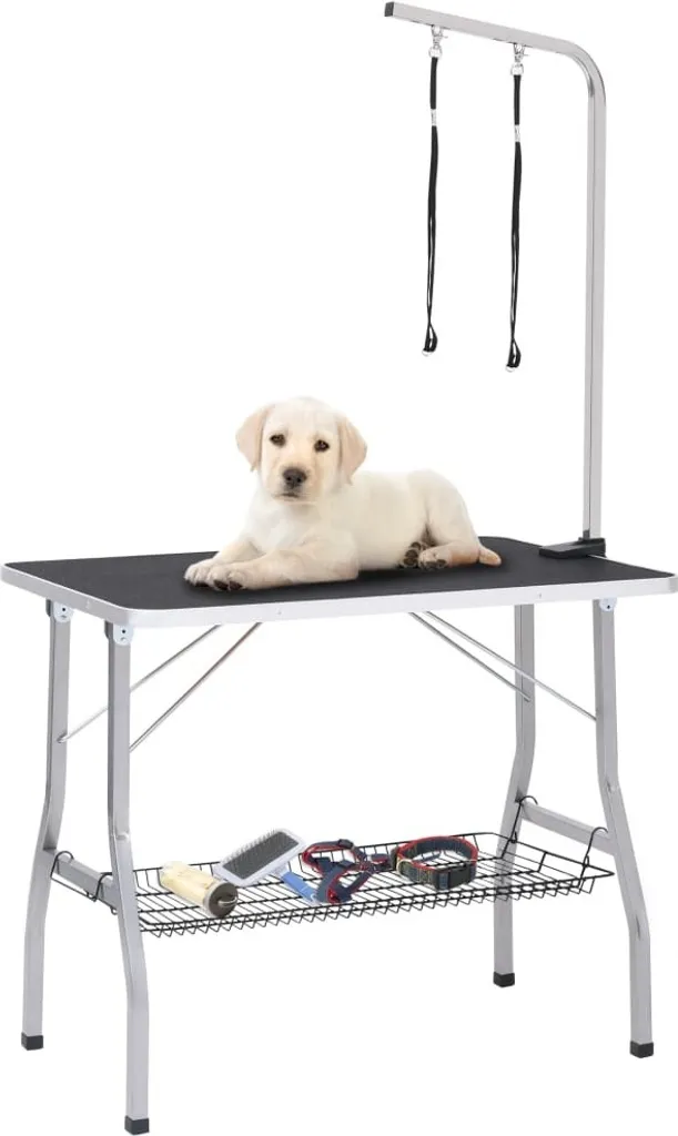 Table de soin pour chiens réglable avec panier : idéale pour le brossage - 2