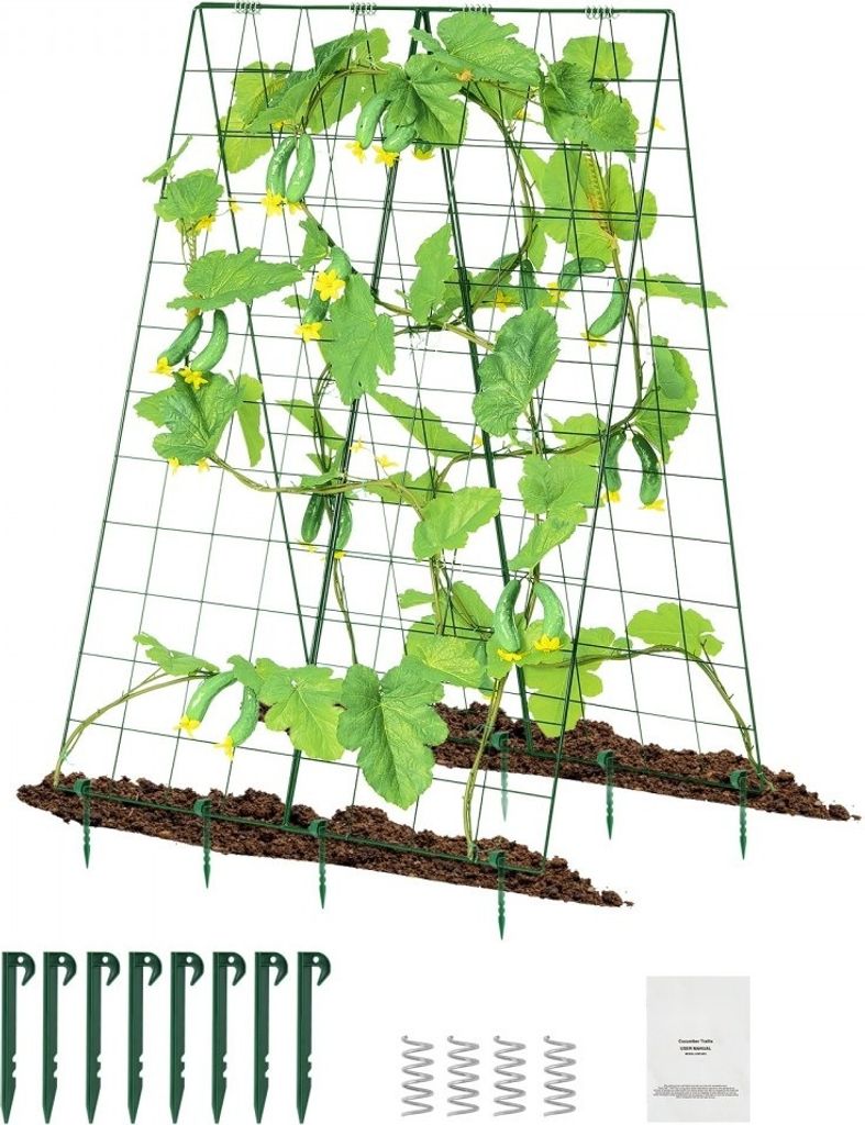 2er Set Rankhilfe Kletterhilfe A-Rahmen - 117x84cm Faltbares Gurkenspalier - Garten Dekoration und Pflanzenstütze