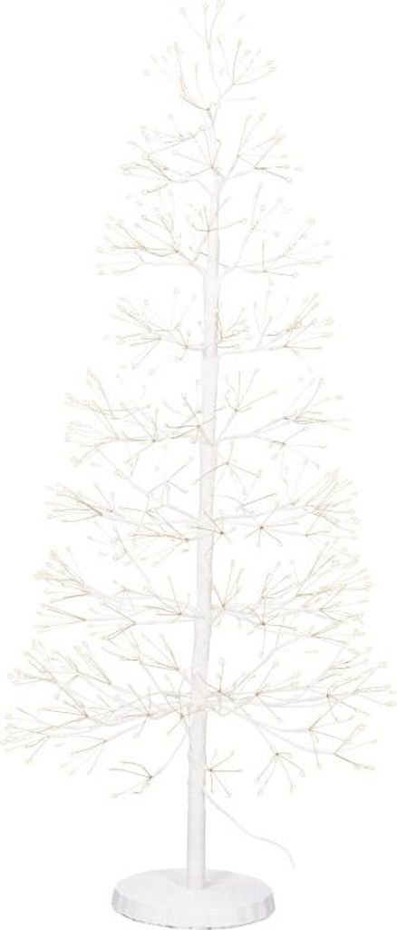 A white decorative LED tree on a white background.