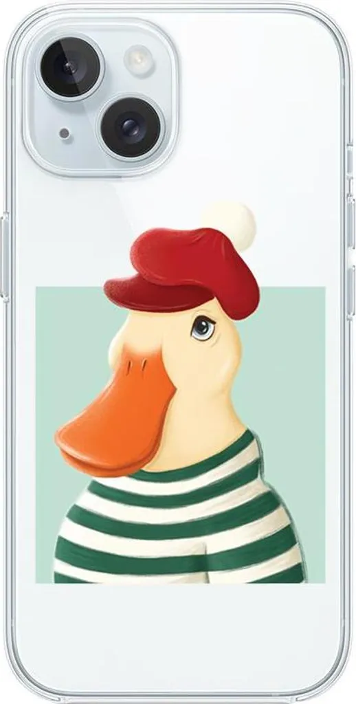 Custodia iPhone 15 Silicone TPU Trasparente | Protezione Duck Design