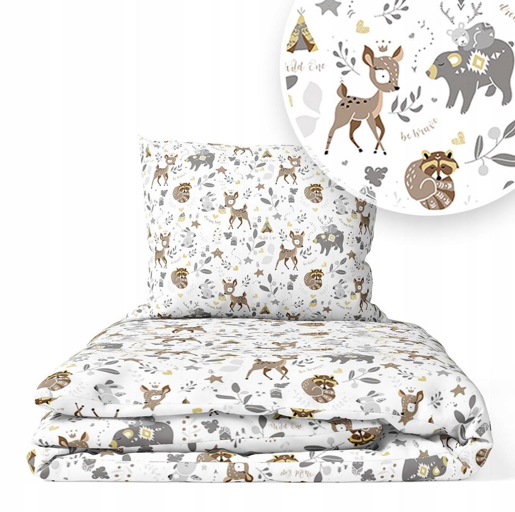 Kinderbettwäsche 90x120 Baumwolle Baby Bettwäsche Set 90x120 + 40x60 Kissenbezug Jungen & Mädchen Kleinkind Bettbezug