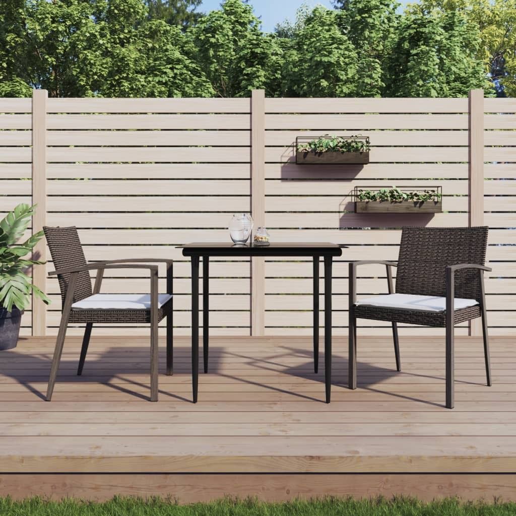 Best Möbel Gartenmöbel Set Balkonmöbel-Set 3-tlg. Garten-Essgruppe mit Kissen Poly Rattan und Stahl - Gartenmöbelgarnituren CL1129075 2parcel