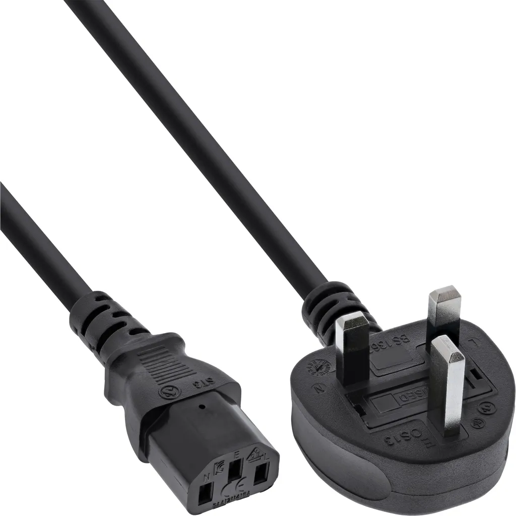 InLine 16655E Cavo Power UK G-Plug a C13 - 5 Metri Alta Qualità