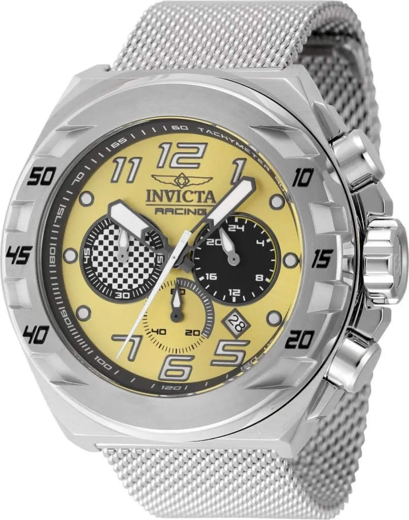Orologio Invicta Racing 47199 Acciaio Mesh Giallo - Stile Sportivo