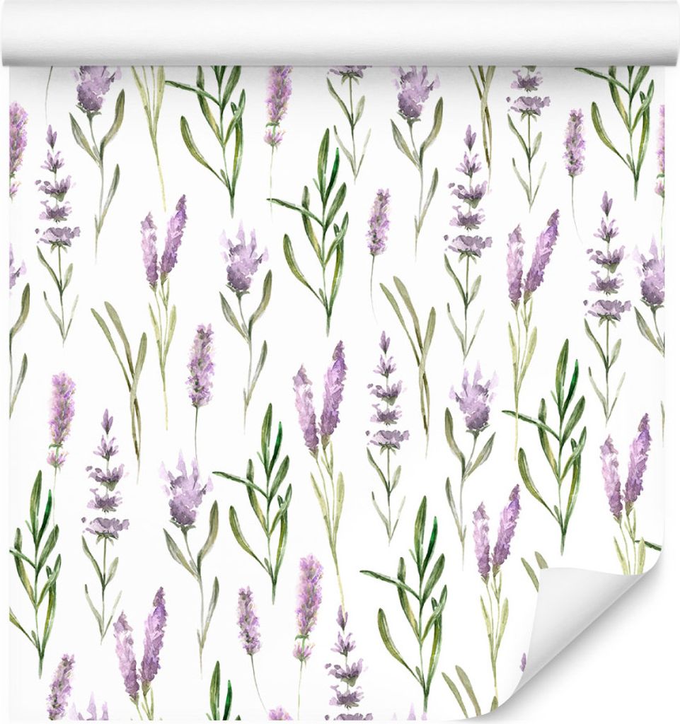 10m VLIES TAPETE Rolle Blumen Lavendel Blätter Natur Pflanzen XXL