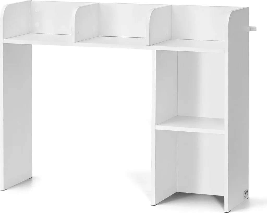 Rangement de bureau blanc à 2 étages idéal pour télétravail et étudiant